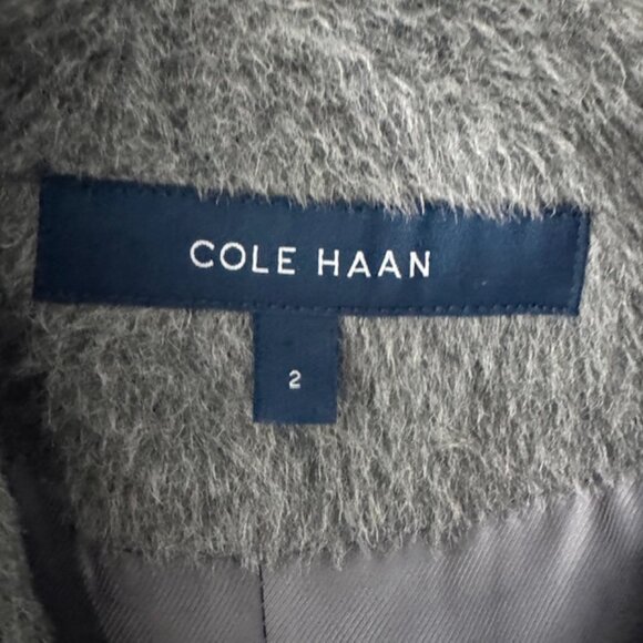 Cole Haan Women's Wool Blend Coat - Silver, Size 2 - Picture 2 of 3